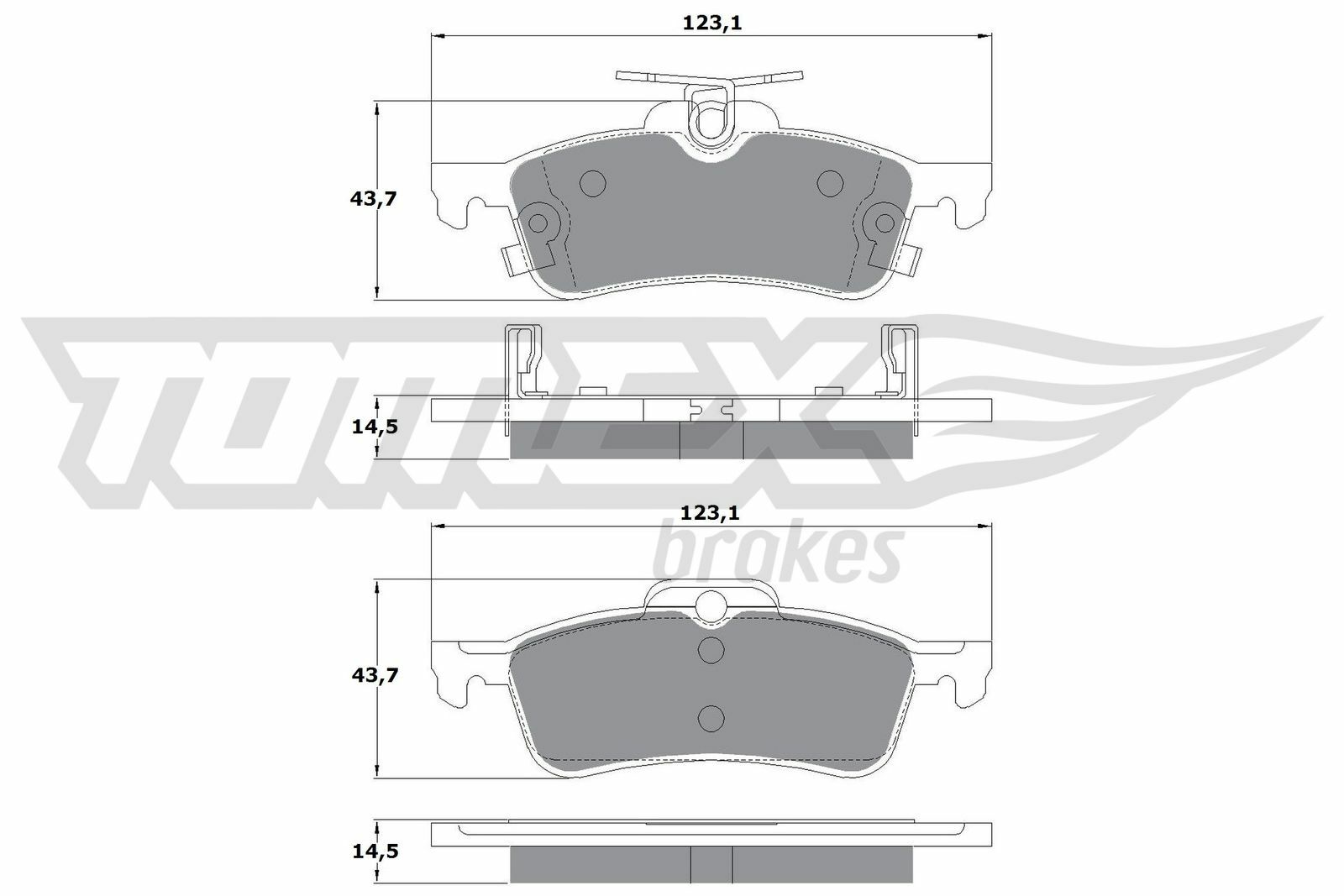 Sada brzdových destiček, kotoučová brzda TOMEX Brakes